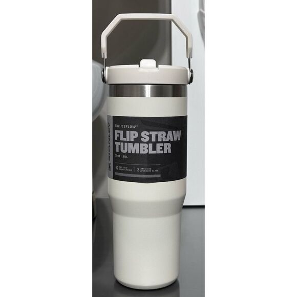 Stanley Ice Flow Flip Straw Tumbler 30oz, CREAM - Picture 1 of 4